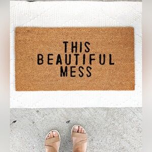 This Beautiful Mess Coir Door Mat | Welcome Outdoor Indoor Rug | 30" X 16"